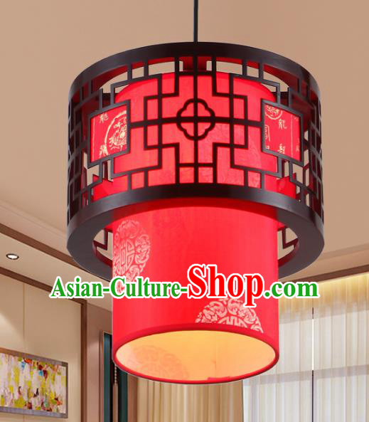 Chinese Handmade Red Lantern Traditional Palace Ceiling Lamp Ancient Hanging Lanterns