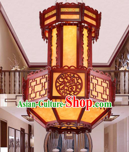 Chinese Handmade Wood Lantern Traditional Palace Large Ceiling Lamp Ancient Hanging Lanterns