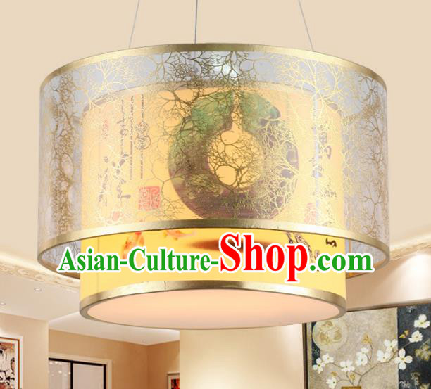 Chinese Handmade Printing Iron Lantern Traditional Palace Ceiling Lamp Ancient Hanging Lanterns