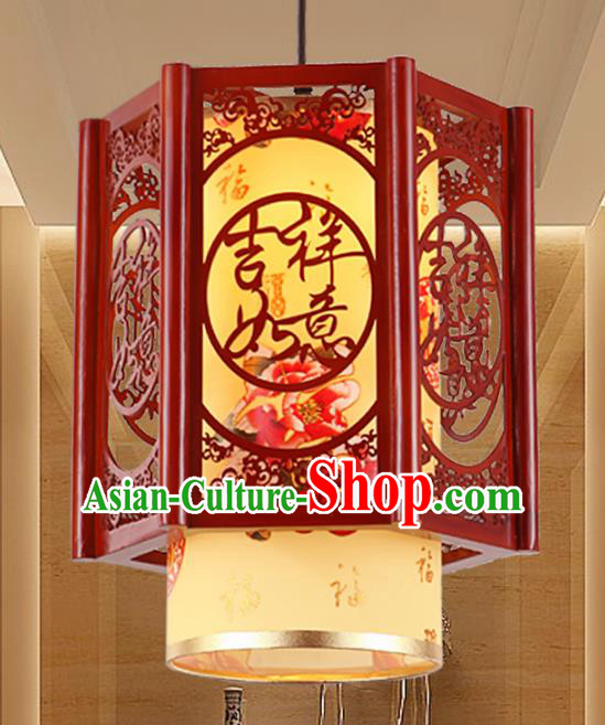 Chinese Handmade Yellow Lantern Traditional Palace Ceiling Lamp Ancient Hanging Lanterns