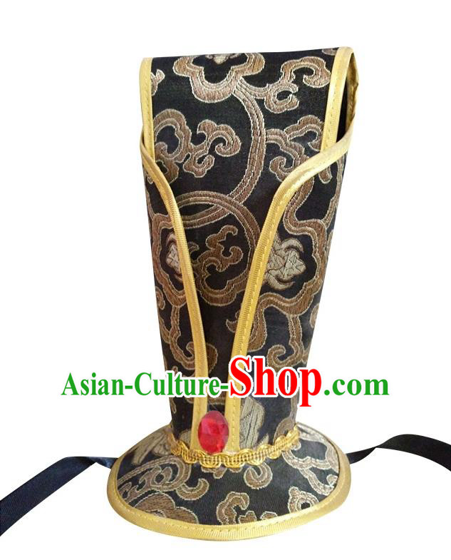 China Ancient Han Dynasty Emperor Hair Accessories Hanfu Black Hairdo Crown for Men