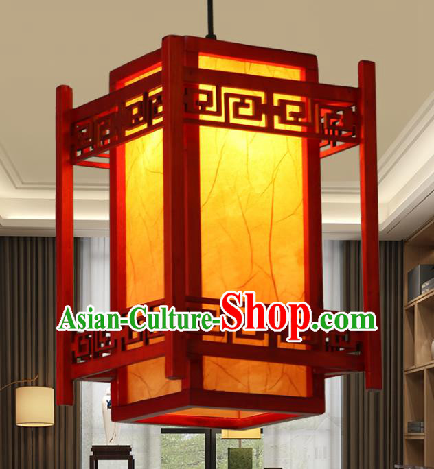 Chinese Handmade Wood Hanging Lantern Traditional Palace Ceiling Lamp Ancient Lanterns