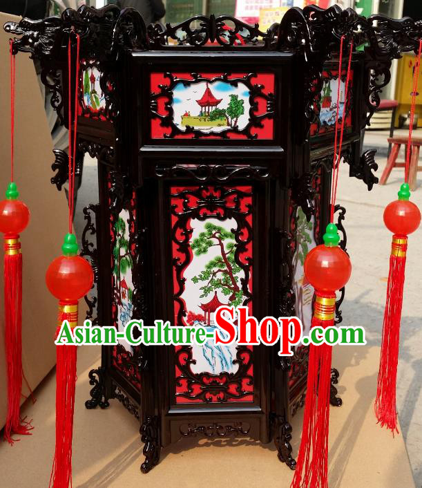 Chinese Handmade Pavilion Palace Lanterns Traditional New Year Hanging Lantern