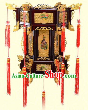 Chinese Handmade Eight immortals Golden Palace Lanterns Traditional New Year Hanging Lantern