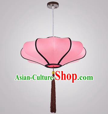 Chinese Classical Handmade Pink Palace Lanterns Traditional Hanging Lantern Ancient Ceiling Lamp