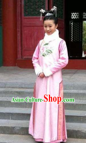 Chinese Ancient Qing Dynasty Manchu Kangxi Princess Embroidered Historical Costume for Women