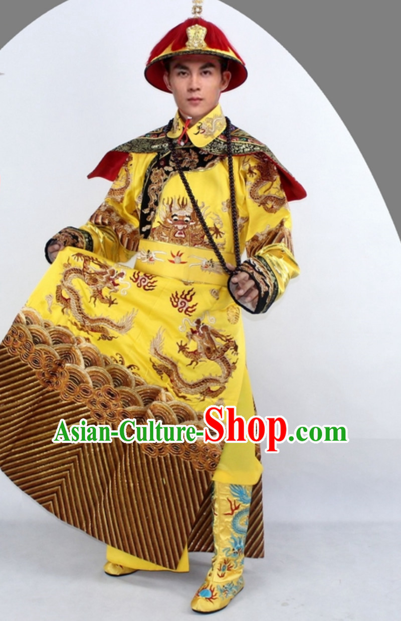 Qing Dynasty Emperor Clothing Imperial Robe Clothes for Men