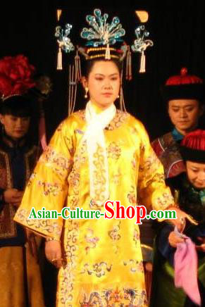 Chinese Ancient Qing Dynasty Historical Costume Empress of Guangxu Embroidered Dress for Women