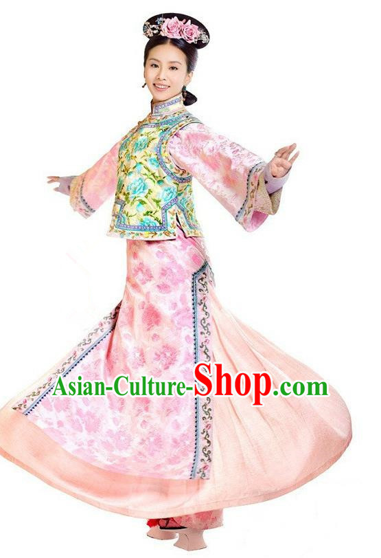 Chinese Qing Dynasty Manchu Princess Ruoxi Historical Costume Ancient Palace Lady Clothing for Women