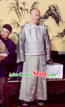 Chinese Qing Dynasty Minister Songgotu Historical Costume Ancient Manchu Warrior Clothing for Men