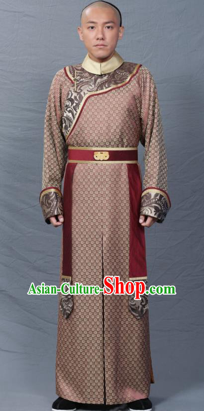 Chinese Qing Dynasty Prince Replica Costumes Ancient Manchu Historical Costume for Men