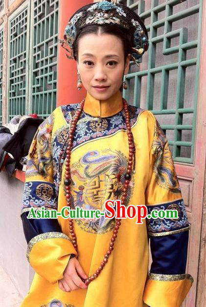 Chinese Ancient Qing Dynasty Imperial Concubine Duan Replica Costumes Manchu Dress Historical Costume for Women