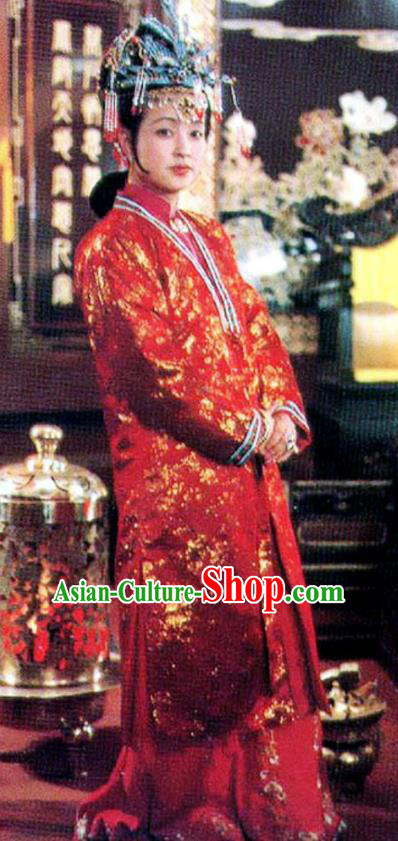 Chinese Ancient Qing Dynasty Nobility Dowager Wang Xifeng Dress Replica Costumes for Women