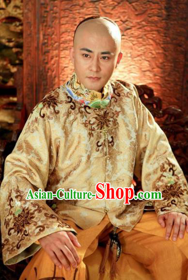 Chinese Qing Dynasty Prince Yinreng Replica Costumes Ancient Crown Royal Highness Historical Costume for Men