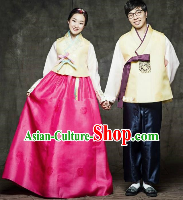 Korean Traditional Bride and Bridegroom Hanbok Clothing Korean Fashion Apparel Costumes Complete Set