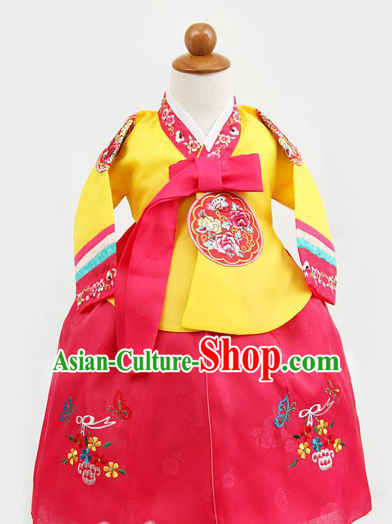 Korean Traditional Hanbok Clothing Korean Children Yellow Fashion Apparel Hanbok Costumes for Kids