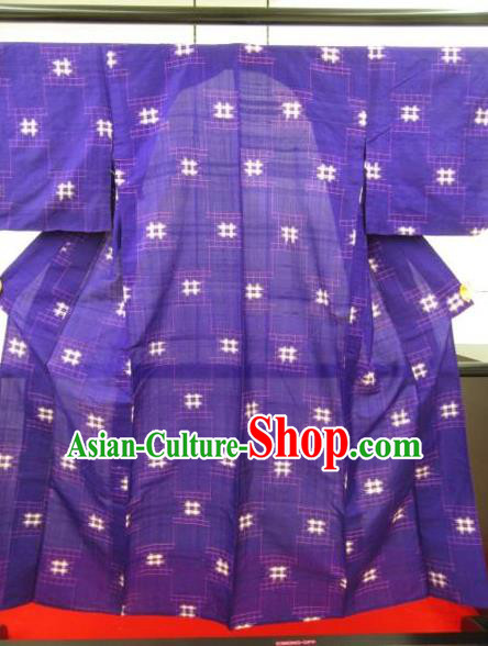 Japan Ancient Printing Purple Furisode Kimonos Traditional Female Yukata Dress Formal Costume for Women