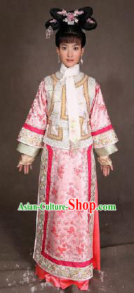 Chinese Ancient Qing Dynasty Manchu Princess Consort Embroidered Costume for Women