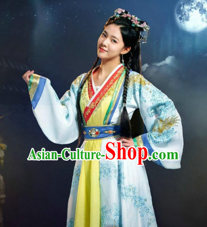 Chinese Ancient Infanta Costume Ming Dynasty Princess Embroidered Dress for Women
