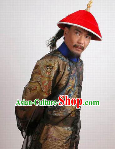 Chinese Ancient Qing Dynasty Royal Highness Wu Sangui Costume for Men