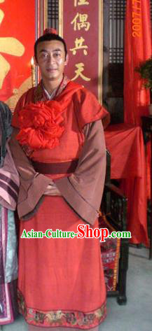 Chinese Ancient Ming Dynasty Novel Monkey King Author Cheng-En Wu Wedding Costume for Men