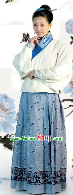 Ancient Chinese Ming Dynasty Historical Costume Female Embroider Replica Costume for Women