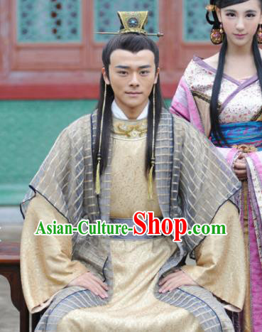 Traditional Chinese Ancient Ming Dynasty Emperor Si Zhu Youjian Replica Costume for Men