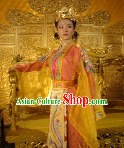 Ancient Chinese Ming Dynasty Queen Historical Costume Palace Lady Embroidered Dress Replica Costume for Women