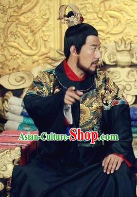 Traditional Chinese Ming Dynasty Ancient Emperor Tianqi Zhu Youxiao Costume for Men