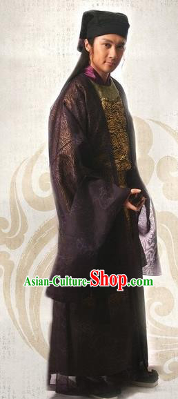 Traditional Chinese Ming Dynasty Ancient Gifted Scholar Zhu Zhishan Costume for Men