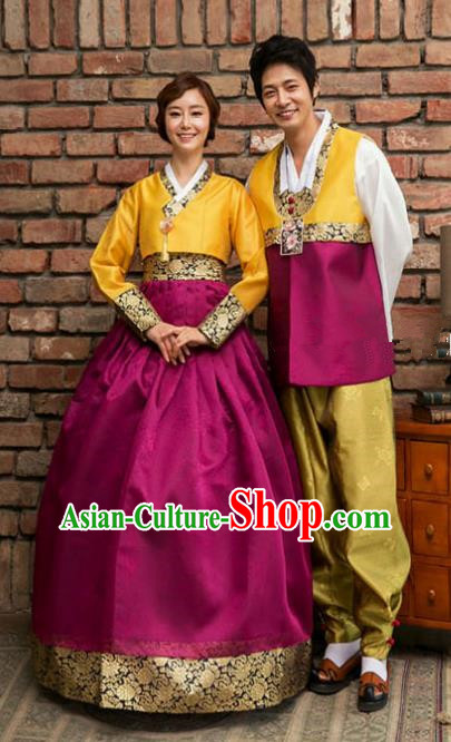 Traditional Korean Costumes Ancient Korean Wedding Hanbok Bride and Bridegroom Costumes Complete Set