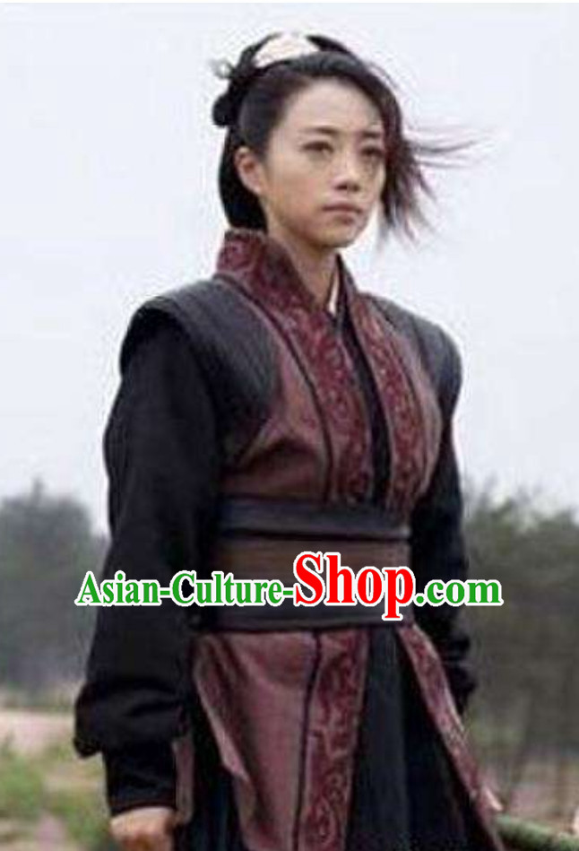 Chinese Ancient Swordsman Swordswoman Outfits Superheroine Costumes Complete Set for Women