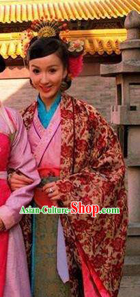 Chinese Ancient Song Dynasty Imperial Consort Pang of Zhao Zhen Mullet Dress Replica Costume for Women