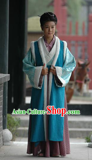 Chinese Ancient Song Dynasty Poetess Litterateur Li Qingzhao Replica Costume for Women