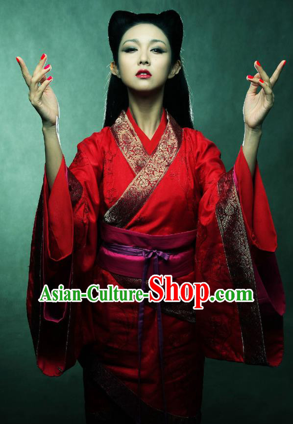 Ancient Chinese Han Dynasty Palace Lady Fairy Replica Costume for Women