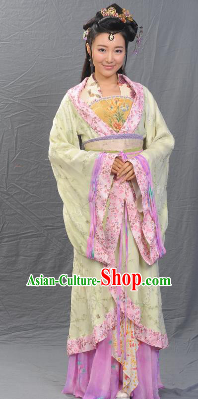 Ancient Chinese Song Dynasty Qinhuai Geisha Hanfu Dress Replica Costume for Women