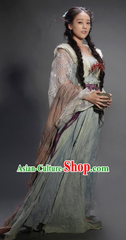 Chinese Ancient Swordswoman Dress Ancient Fairy Replica Costume for Women