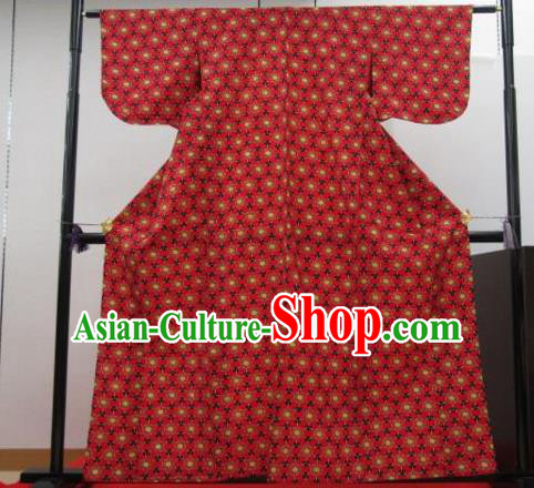 Japan Ancient Palace Red Furisode Kimonos Traditional Yukata Dress Formal Costume for Women