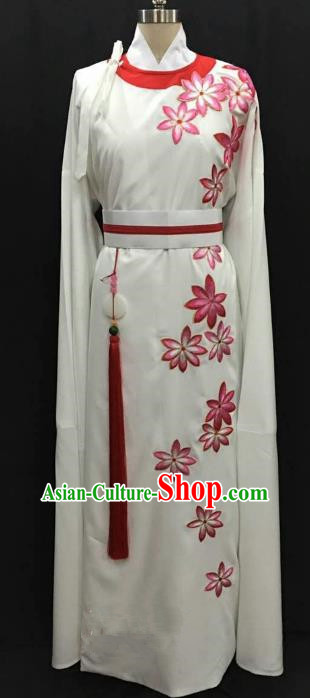 China Traditional Beijing Opera Niche Pink Flowers Robe Chinese Peking Opera Gifted Scholar Costume