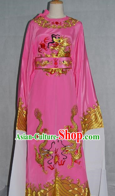 China Traditional Beijing Opera Niche Pink Dragon Robe Chinese Peking Opera Number One Scholar Scholar Costume