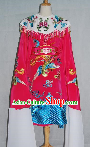 China Traditional Beijing Opera Actress Rosy Costume Chinese Peking Opera Embroidered Dress