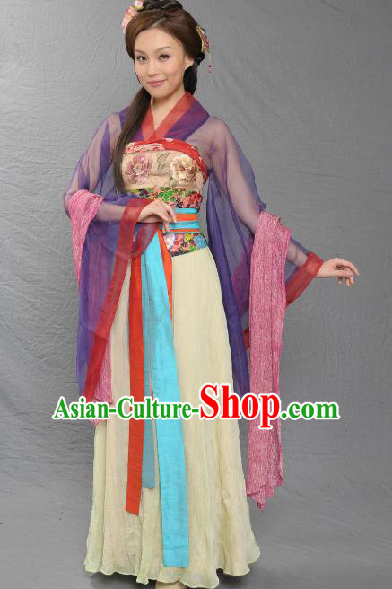 Chinese Song Dynasty Queen Embroidered Dress Ancient Palace Lady Replica Costume for Women