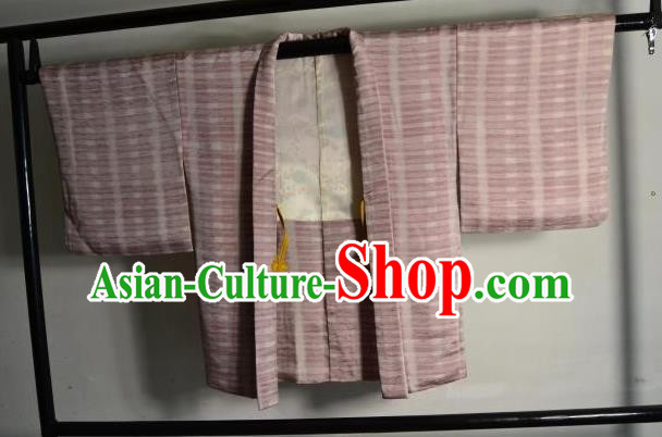 Japanese Ancient Male Kimono Costume Pink Haori Shirts Traditional Wafuku Hakama Yukata for Men