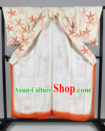Japan Traditional White Kimono Formal Costume Geisha Furisode Kimonos Ancient Yukata Dress for Women