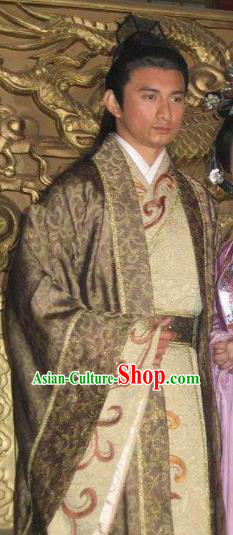 Chinese Ancient Tragedy of the Poet King Li Yu Replica Costume for Men