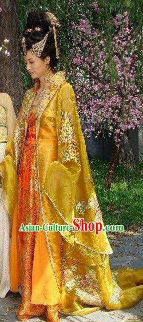 Chinese Ancient Western Xia Regime Li Yuanhao Empress Embroidered Dress Queen Replica Costume for Women