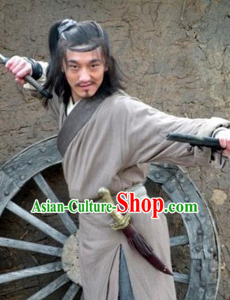 Chinese Ancient Novel Water Margin Character Shi Qian Costume Song Dynasty Mount Liang Hero Replica Costume