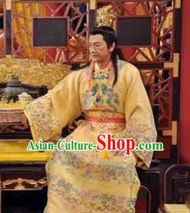 Chinese Ancient Song Dynasty Ren Emperor Zhao Zhen Replica Costume for Men