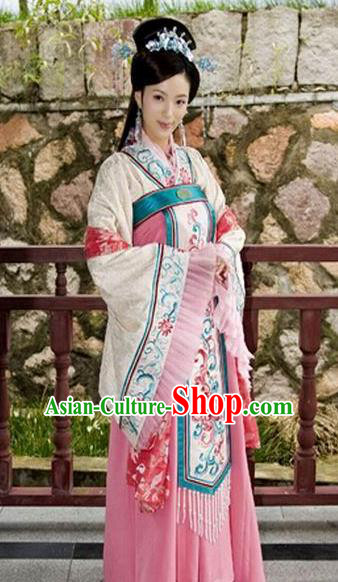 Chinese Ancient Song Dynasty Palace Princess Embroidered Replica Costume for Women