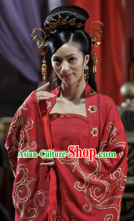 Chinese Ancient Song Dynasty Palace Princess Embroidered Wedding Replica Costume for Women